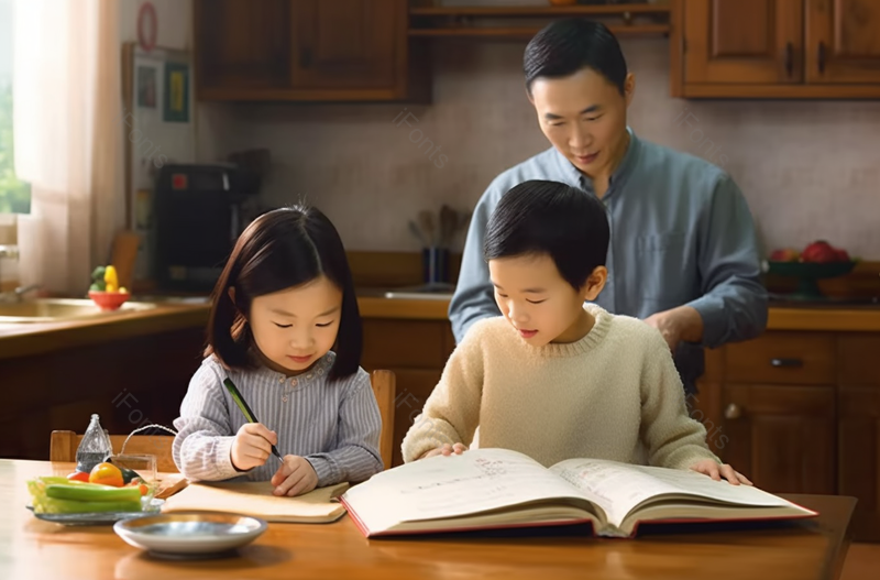 温馨家庭生活学生写作业辅导功课,高清,摄影图,摄影图片,图片大全,摄影图免费下载